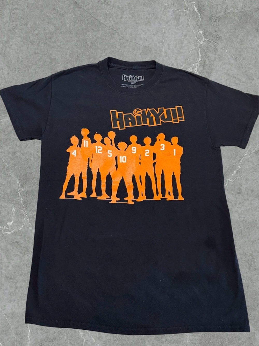 Haikyu!! Black Tee with Orange Team Silhouettes
